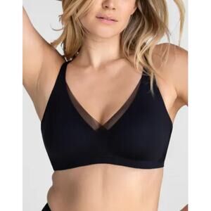 Honeylove black mesh crossover bra